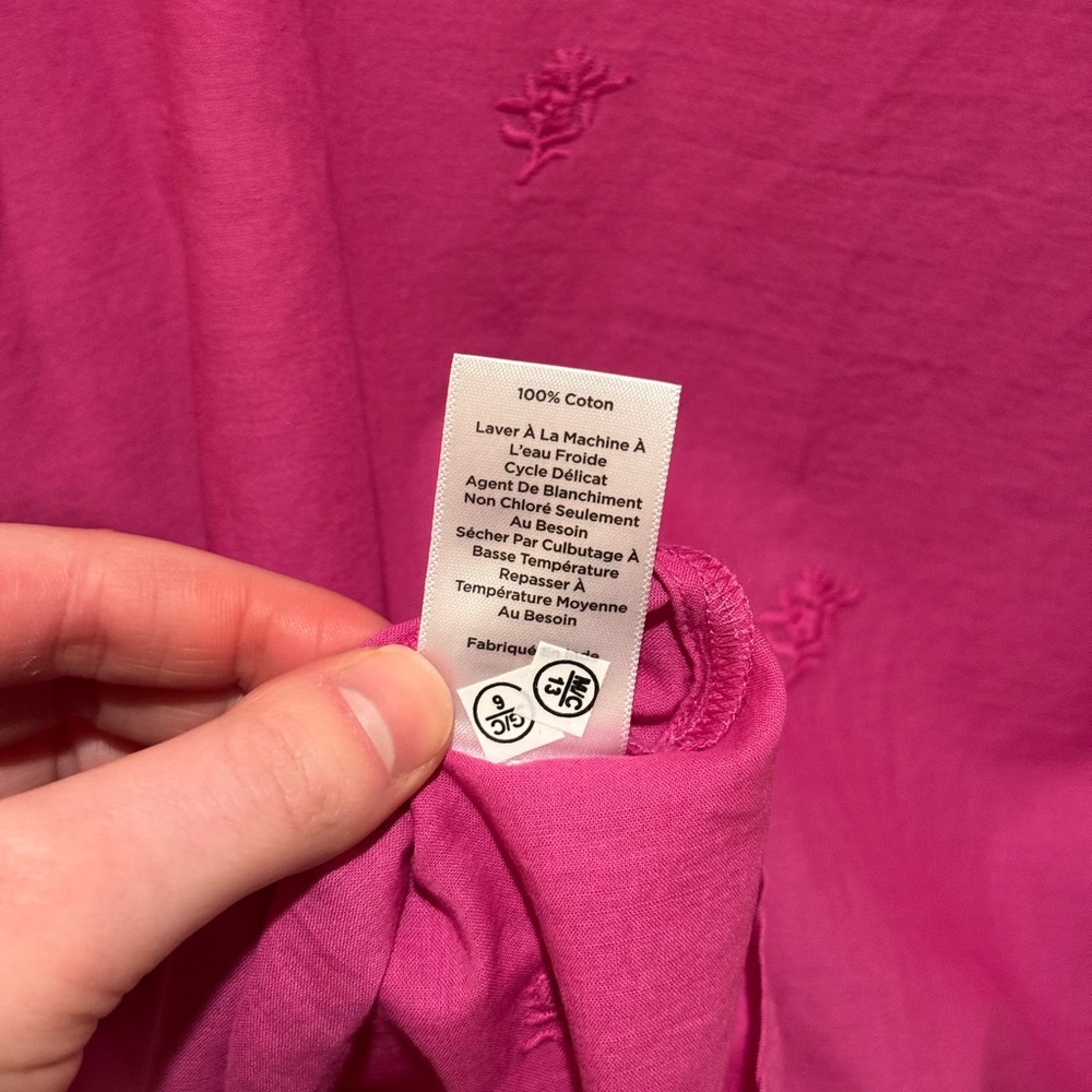 NWT Talbots Bright Pink Floral Embroidered Square Neck Top, Women's XL - Picture 12 of 12